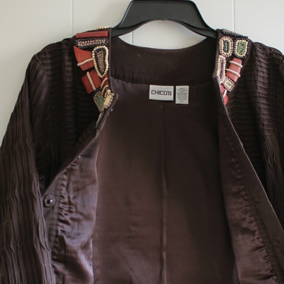 {Chico’s} Women’s Jacket w/3/4 Length Sleeves - Picture 7 of 9